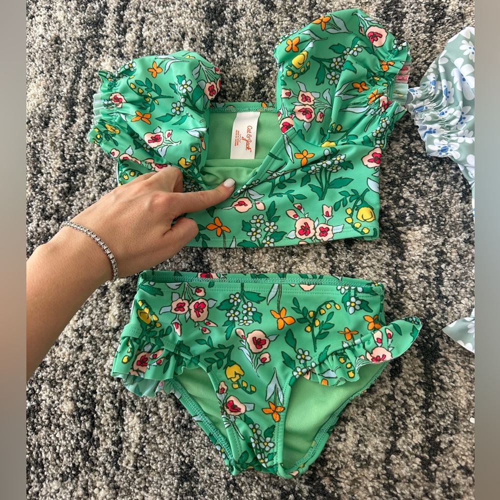 Floral Puff Sleeve Bikini Swim Sets wonder nation cat & Jack 4T - Picture 2 of 3
